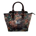 thumbnail image 1 of Lsque Lion Forest Crown Pattern Leather Rivet Shoulder Bag – Elegant Genuine Leather & Microfiber PU Crossbody with Detachable Adjustable Strap, 1 of 5