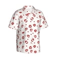 thumbnail image 1 of Lsque Lips Kiss pattern Hawaiian Shirt for Men, Unisex Summer Beach Casual Short Sleeve Button Down Shirts-Small, 1 of 9