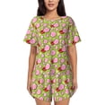 thumbnail image 1 of Lsque Lips blowing bubble gum Pattern Women's Short-Sleeved Pajama Set - 2 Piece Soft and Lightweight Sleepwear Set-XX-Large, 1 of 6