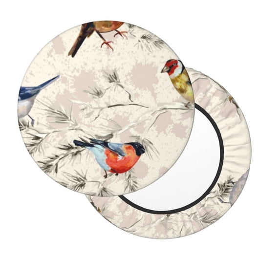 Lsque Little Birds Round Bar chair cushion covers Velvet Fabric Premium Comfort Protects from Scratches and Stains for 14-17 Inch Chair- 14 inch