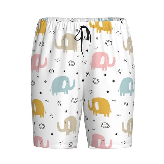 Lsque Little Elephant Mens Sleep Pajama Shorts,Short Pajama Pants, Cotton Ultra-Soft Knit-XX-Large