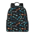thumbnail image 1 of Lsque Little Fish Skeleton Pattern Backpack – School Travel Canvas Daypack with Ergonomic Padded Straps, Multiple Compartments & Leather Handle, 1 of 5