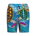 thumbnail image 1 of Lsque Little Sea Turtles Mens Sleep Pajama Shorts,Short Pajama Pants, Cotton Ultra-Soft Knit-Large, 1 of 9