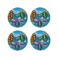 thumbnail image 1 of Lsque Little Sea Turtles Pattern 4" Drink Coasters Set of 4, PVC Leather Absorbent Coasters, Table Coaster Set Decorative Coffee Cup Coasters Housewarming Gift -Round Shape, 1 of 6