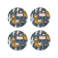 thumbnail image 1 of Lsque Llama and Cactus Pattern 4" Drink Coasters Set of 4, PVC Leather Absorbent Coasters, Table Coaster Set Decorative Coffee Cup Coasters Housewarming Gift -Round Shape, 1 of 6