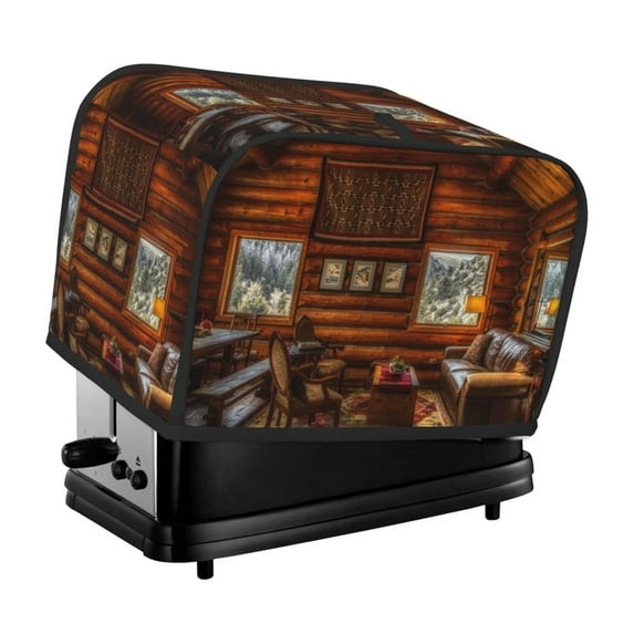 Lsque Log Cabin Inside Print 2 Slice Toaster Cover , Kitchen Appliance Dustproof Protector , Toaster Protector Dustproof Kitchen Appliance Cover