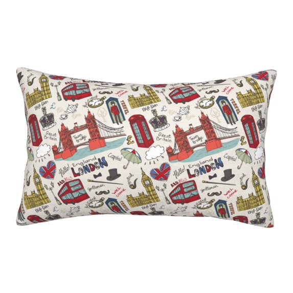 Lsque London Landmark1 Pattern Pillow Case – Soft & Cozy Throw Pillow Cover, Hypoallergenic Cushion Case for Sleeping Women with Envelope Closure-14"x20"