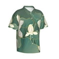thumbnail image 1 of Lsque Lotus Golden Line pattern Hawaiian Shirt for Men, Unisex Summer Beach Casual Short Sleeve Button Down Shirts-Large, 1 of 9