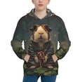 thumbnail image 1 of Lsque Lotus Leaf Starry Sky Guinea Pig Patten Youth Hoodie Sweatshirt Pullover with Kangaroo Pocket Boys and Girls Hoodie Warm Hoodie for Kids-Large, 1 of 6