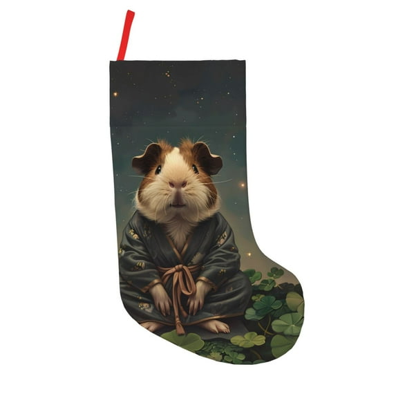 Lsque Lotus Leaf Starry Sky Guinea Pig Pattern 18 Inch Christmas Stockings, Festive Holiday Stocking for Christmas Decorations Holiday Decor