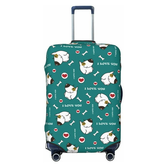 Lsque Love Dog Printed Luggage Cover, Travel Luggage Protector,Scratch and Dirt Resistant, Fits 18-32 Inch Luggage - Medium
