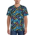 thumbnail image 1 of Lsque Love Music Pattern Mens Polo Golf Shirts Funny Graphics Shorts Sleeve Button Shirts Baseball T-shirt-X-Large, 1 of 7