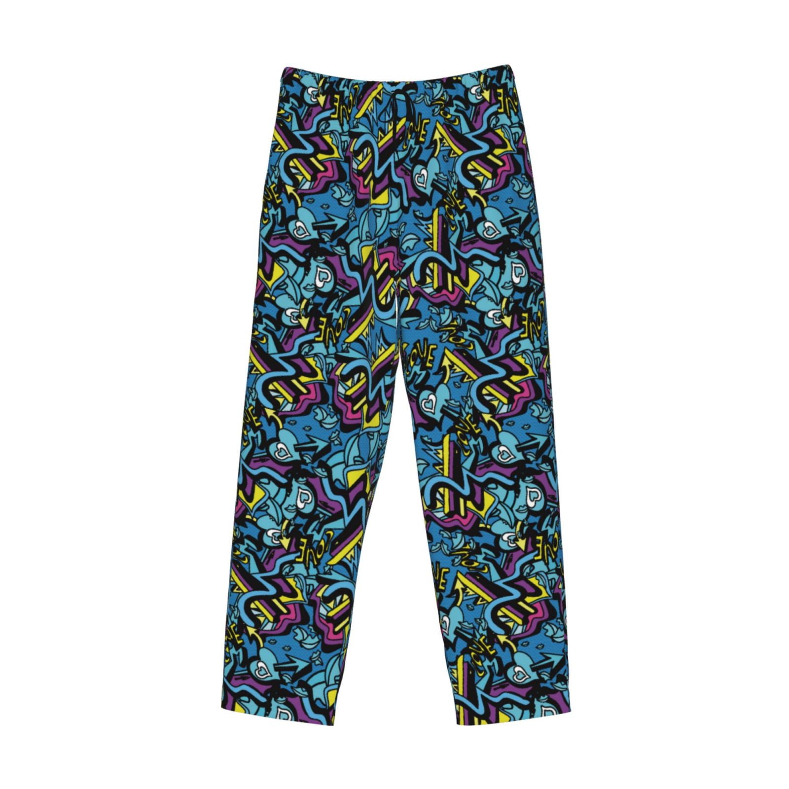 Lsque Love Music Print Men's Pajama Pants, Lounge Pant Comfortable