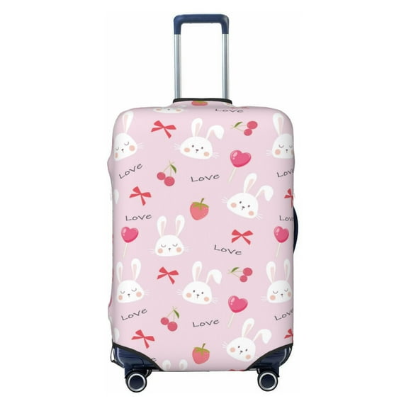 Lsque Love Rabbit Printed Luggage Cover, Travel Luggage Protector,Scratch and Dirt Resistant, Fits 18-32 Inch Luggage - Medium