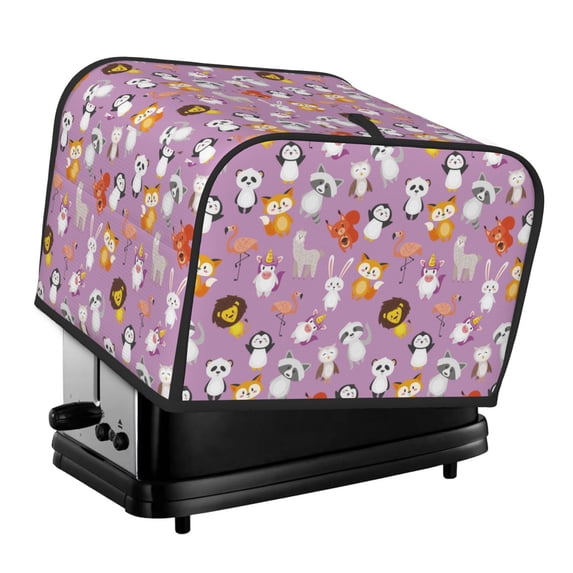 Lsque Lovely Animals Print 4 Slice Toaster Cover , Kitchen Appliance Dustproof Protector , Toaster Protector Dustproof Kitchen Appliance Cover