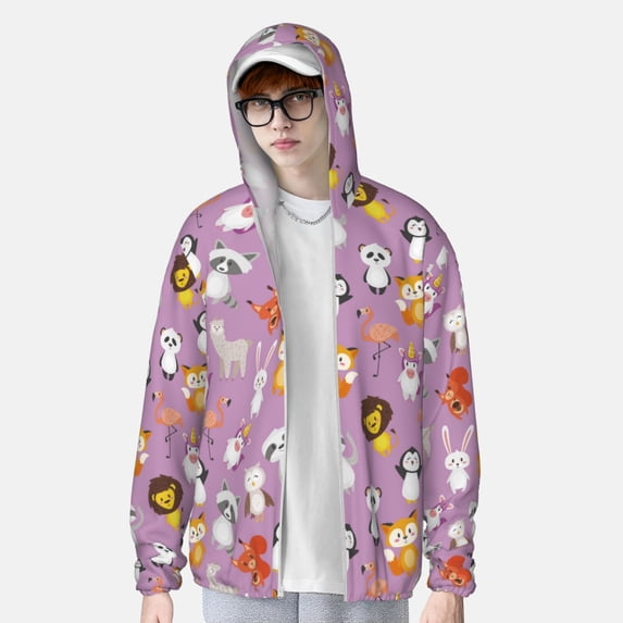 Lsque Lovely Animals UPF 50+ Lightweight Sun Protection Men's Women's Long Sleeve Shirt, Hoodie Performance -3X-Large