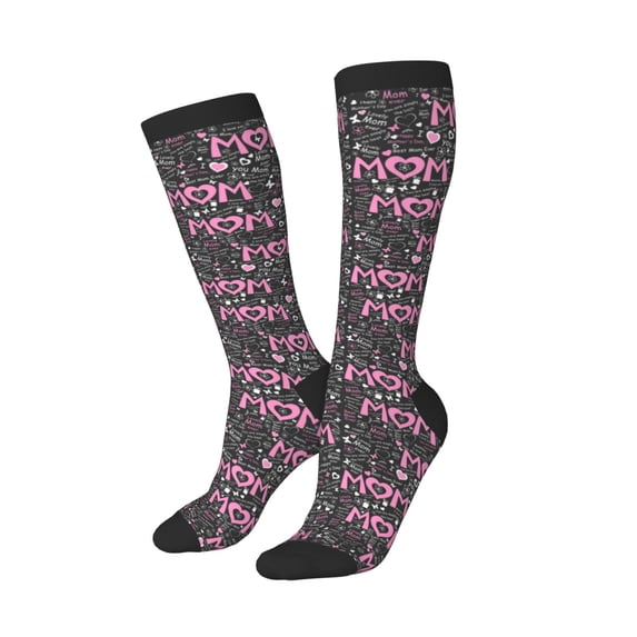 Lsque Lovely Mom Ever Printed Crew Socks Men's Women's LightWeight Thin Casual Calf Socks ,Knee High Socks,Cotton Socks