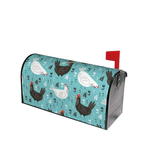 Lsque Lovely Roosters Mailbox Cover Standard Size ,Magnetic Mailbox Covers Post Wraps Letter Box Cover -21x18 in