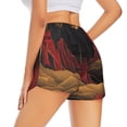 thumbnail image 1 of Lsque Lunar Mountains Golden Rivers Printed Women's Running Shorts with Liner Pockets,Elastic Quick Dry Workout Athletic Gym Yoga Shorts,Womens High Waist Shorts-, 1 of 9