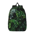 thumbnail image 1 of Lsque Lush Foliage Green Plant Pattern Canvas Daypack, Durable Backpack, High-quality Versatile Backpack,Vintage Compact Backpack-Medium, 1 of 6