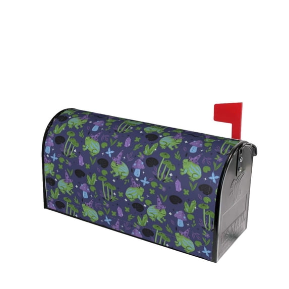 Lsque Magic Toads in Hats Mailbox Cover Standard Size ,Magnetic Mailbox Covers Post Wraps Letter Box Cover -25.5x21 in