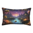 thumbnail image 1 of Lsque Magical Bees Twilight River Pattern Pillow Case – Soft & Cozy Throw Pillow Cover, Hypoallergenic Cushion Case for Sleeping Women with Envelope Closure-20"x30", 1 of 6
