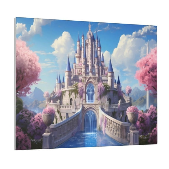 Lsque Majestic Fantasy Castle Print Wall Art – Decorative Picture for Living Room, Bedroom, and Office (Horizontal)
