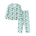 thumbnail image 1 of Lsque Mallard Duck Of Lotus Flowers Pattern Long Sleeve Pajama Set for Women - Soft 2-Piece Sleepwear and Loungewear Set with Pockets, Comfy Nightwear-Large, 1 of 7