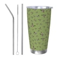 thumbnail image 1 of Lsque Mallard Duck Pattern 20oz Car Cup with Lid and Straw, Insulated Coffee Cup with Straw Topper, Spill Proof Travel Coffee Mug, Stainless Steel Tumble-Straw Three-piece Set, 1 of 8