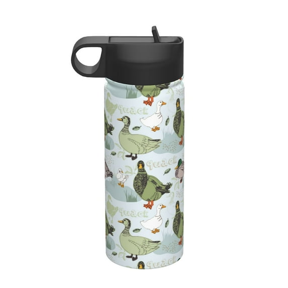 Lsque Mallard Ducks Wild Birds Pattern 18oz Sports Insulated Kettle With Straw Insulated Water Bottle Insulated Tumbler For Men Womans Sports Insulated Kettle