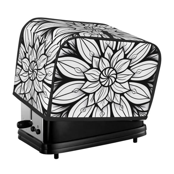 Lsque Mandala Floral Line Art Print 2 Slice Toaster Cover , Kitchen Appliance Dustproof Protector , Toaster Protector Dustproof Kitchen Appliance Cover