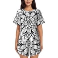 thumbnail image 1 of Lsque Mandala Floral Line Art Women's Short-Sleeved Pajama Set - 2 Piece Soft and Lightweight Sleepwear Set-Medium, 1 of 9
