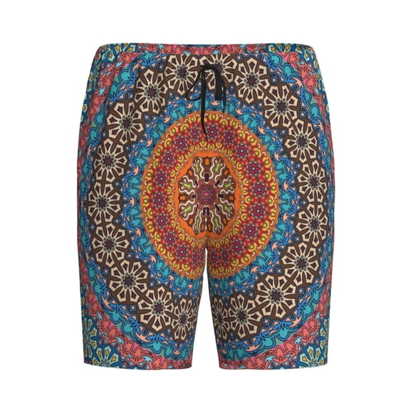 Lsque Mandala Mens Sleep Pajama Shorts,Short Pajama Pants, Cotton Ultra-Soft Knit-4X-Large
