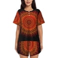 thumbnail image 1 of Lsque Mandala Women's Short-Sleeved Pajama Set - 2 Piece Soft and Lightweight Sleepwear Set-4X-Large, 1 of 9