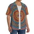 thumbnail image 1 of Lsque Mandala print Men's Cuban Collar Short Sleeve Shirt Summer Beachwear Casual Button Down Fashionable Vacation Leisure Shirt-XX-Large, 1 of 7