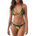 thumbnail image 1 of Lsque Mango In The Rain Pattern Women Two Piece Swimsuit Sexy Swimwear Halter String Triangle Bikini Sets, 1 of 6