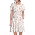 thumbnail image 1 of Lsque Maple Leaves Print Women's Casual Dress T-Shirt Summer Short Sleeve Scoop Neck Swing Dresses, 1 of 6