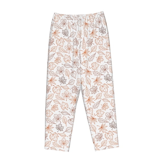 Lsque Maple Leaves Print Women's Pajama Pants, Lounge Pant - Comfortable Home Wear,Elastic Waistband, Stylish Design-Large