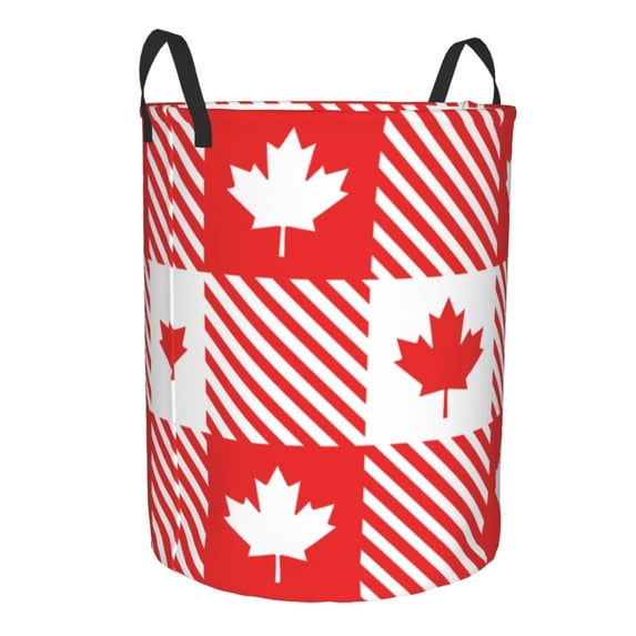Lsque Maple Leaves1 pattern Laundry Hamper Basket, Tall Woven Rope Hamper Basket for Clothes, Lightweight Storage Basket, Collapsible Waterproof-Small