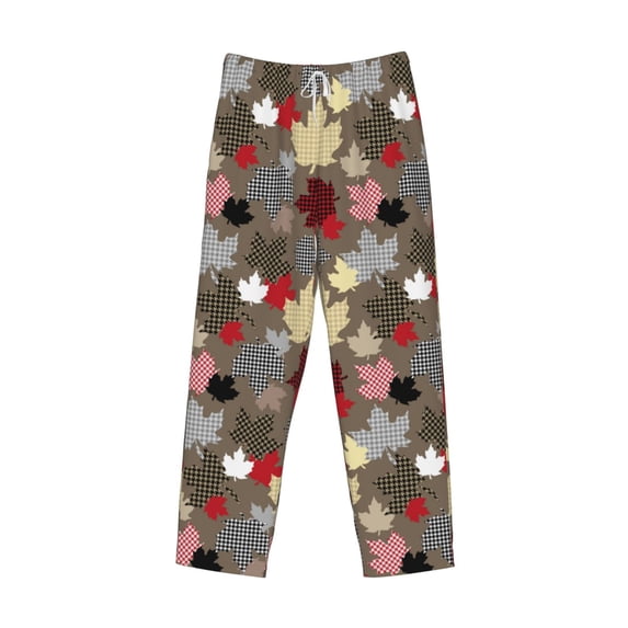 Lsque Maple colorful Print Men's Pajama Pants, Lounge Pant - Comfortable Home Wear,Elastic Waistband, Stylish Design-Small