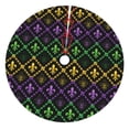 thumbnail image 1 of Lsque Mardi Gra Geometric Print Christmas Tree Skirt, Tree Skirt with Ties or Velcro, Perfect for Holiday Decorations, Halloween, and New Year-48", 1 of 7