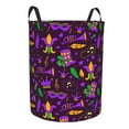 thumbnail image 1 of Lsque Mardi Gra2 pattern Laundry Hamper Basket, Tall Woven Rope Hamper Basket for Clothes, Lightweight Storage Basket, Collapsible Waterproof-Small, 1 of 8