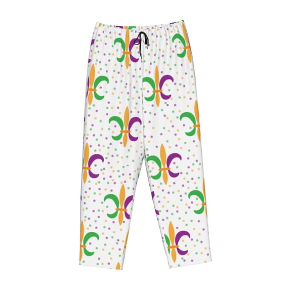 Lsque Mardi Gras Carnival1 Print Women's Pajama Pants, Lounge Pant - Comfortable Home Wear,Elastic Waistband, Stylish Design-Small