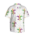 thumbnail image 1 of Lsque Mardi Gras Carnival1 pattern Hawaiian Shirt for Men, Unisex Summer Beach Casual Short Sleeve Button Down Shirts-Small, 1 of 9