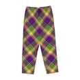 thumbnail image 1 of Lsque Mardi Gras Plaid Print Women's Pajama Pants, Lounge Pant - Comfortable Home Wear,Elastic Waistband, Stylish Design-XX-Large, 1 of 9