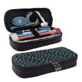 thumbnail image 1 of Lsque Mardi Gras Strings of Beads Printed Big Capacity PU Leather Pencil Case Large Pencil Pouch Stationery Pen Bag Pencil Holder for Teen, 1 of 6