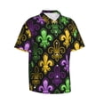 thumbnail image 1 of Lsque Mardi Gras1 pattern Hawaiian Shirt for Men, Unisex Summer Beach Casual Short Sleeve Button Down Shirts-3X-Large, 1 of 9
