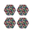 thumbnail image 1 of Lsque Mario Pattern 4" Drink Coasters Set of 4, PVC Leather Absorbent Coasters, Table Coaster Set Decorative Coffee Cup Coasters Housewarming Gift, 1 of 7