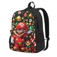 thumbnail image 1 of Lsque Mario Pattern Adult Backpack – Durable & Lightweight PU Canvas Storage Bag , 15” Laptop Compartment, and Multiple Pockets, 1 of 7