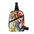 thumbnail image 1 of Lsque Mario Pattern Chest Package – Foldable Waterproof Chest Bag with Adjustable Shoulder Strap, Double Zipper Compartments & D-Buckle Design, 1 of 7